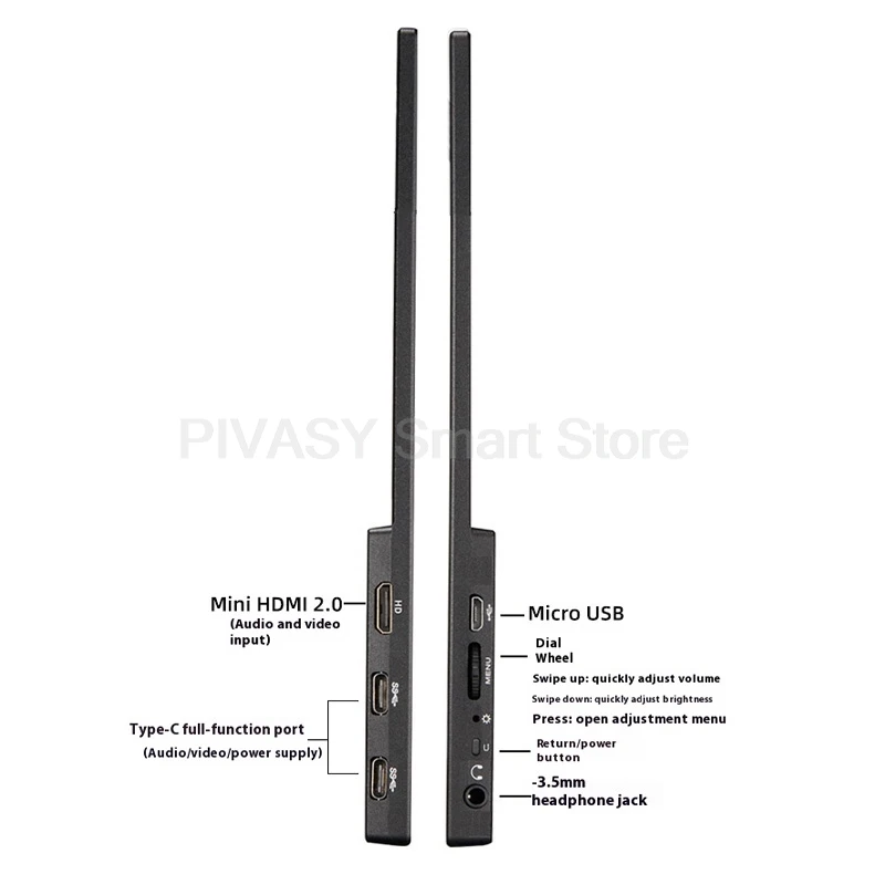 จอภาพพกพาขนาด 15.6 นิ้ว ความละเอียด 1080P HD รองรับระบบสัมผัส สำหรับ PS5 Switch PC จอรอง IPS Panel อัตรารีเฟรช 60Hz เวลาตอบสนอง 6ms