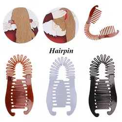 Flexible Interlocking Banana Hair Clips Elastic Hair Comb Banana Clips Two Sides Hair Combs Ponytail Hair Holder For Women L6T7