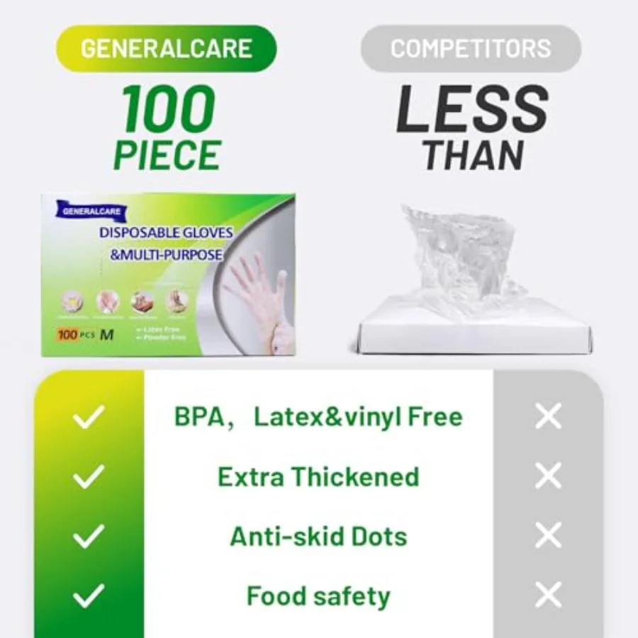 Disposable TPE Cooking Gloves, Ideal for Cleaning and Food Prep, Latex and Powder Free, Food safe