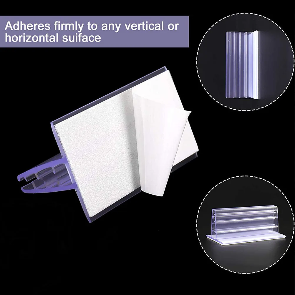 

16Pcs Classification Boards Self Adhesive Sneeze Guard Holder for Supermarkets Offices Warehouses Price Tag Display Shelf Plate