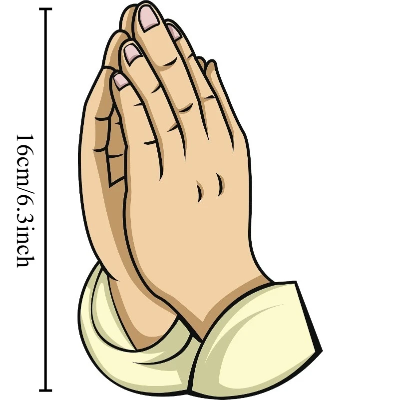 Simple Classic Praying Hands Vinyl Sticker, Waterproof Decal For Car Laptop Window Wall Decor