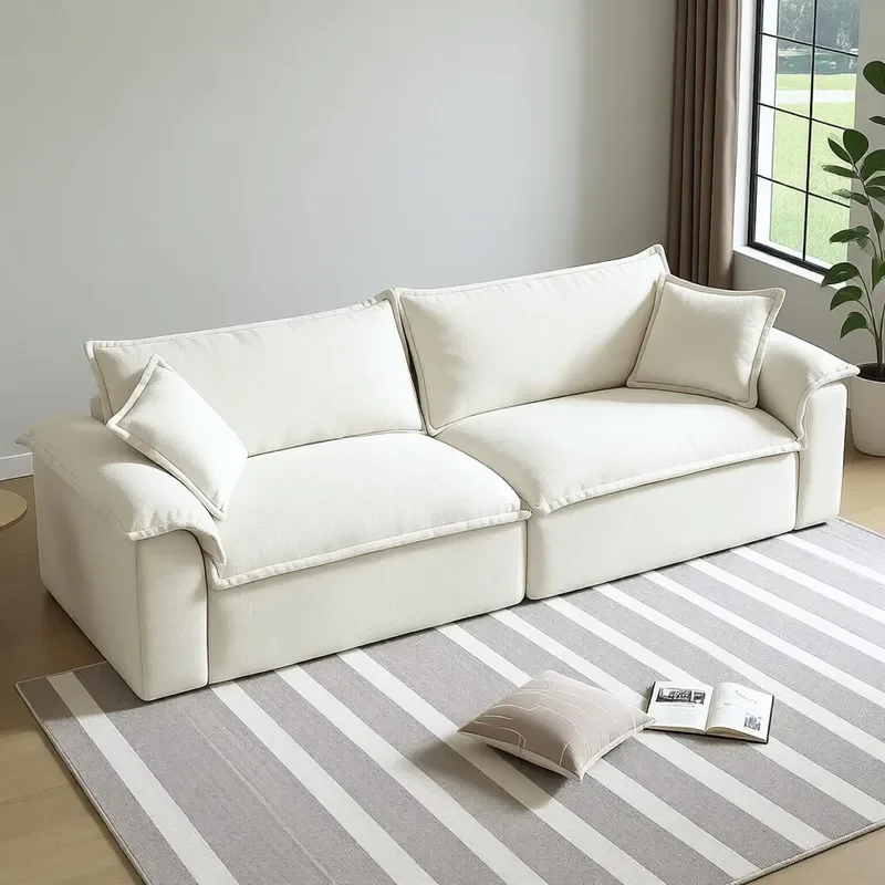 Wholesale Vacuum Compressed Sofa Boneless 3 Seater Couch Modern Cloud Sofa with Deep Seat for Living Room No Assembly Needed