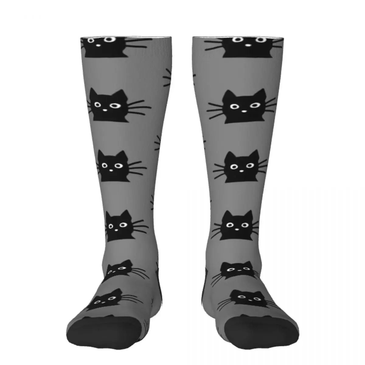 

Black Cat Face Socks loose Run Men Socks Women's