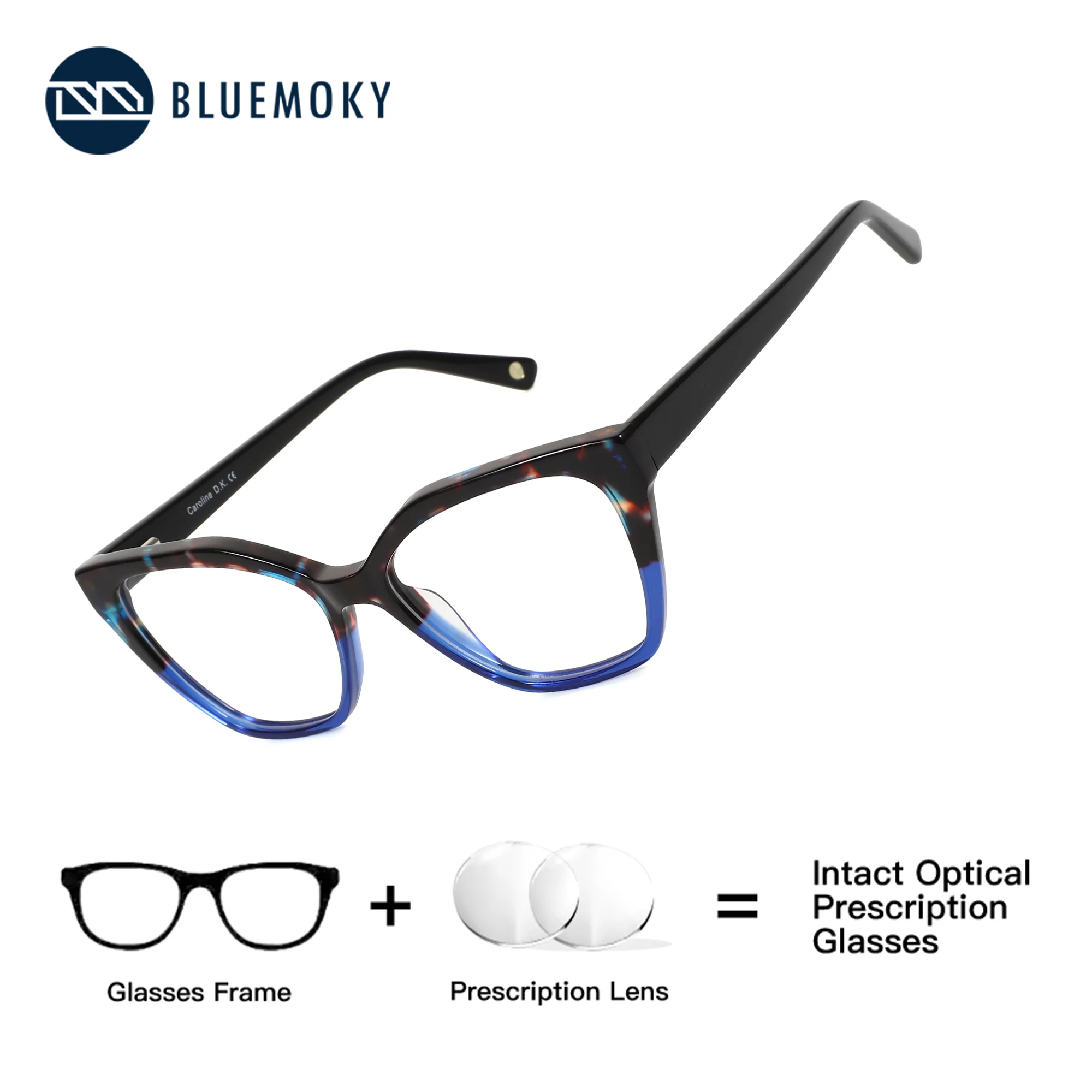 BLUEMOKY XS Size Butterfly Acetate Prescription Eyewear Custom for Women  Anti Blue Light Optical Glasses with Diopters