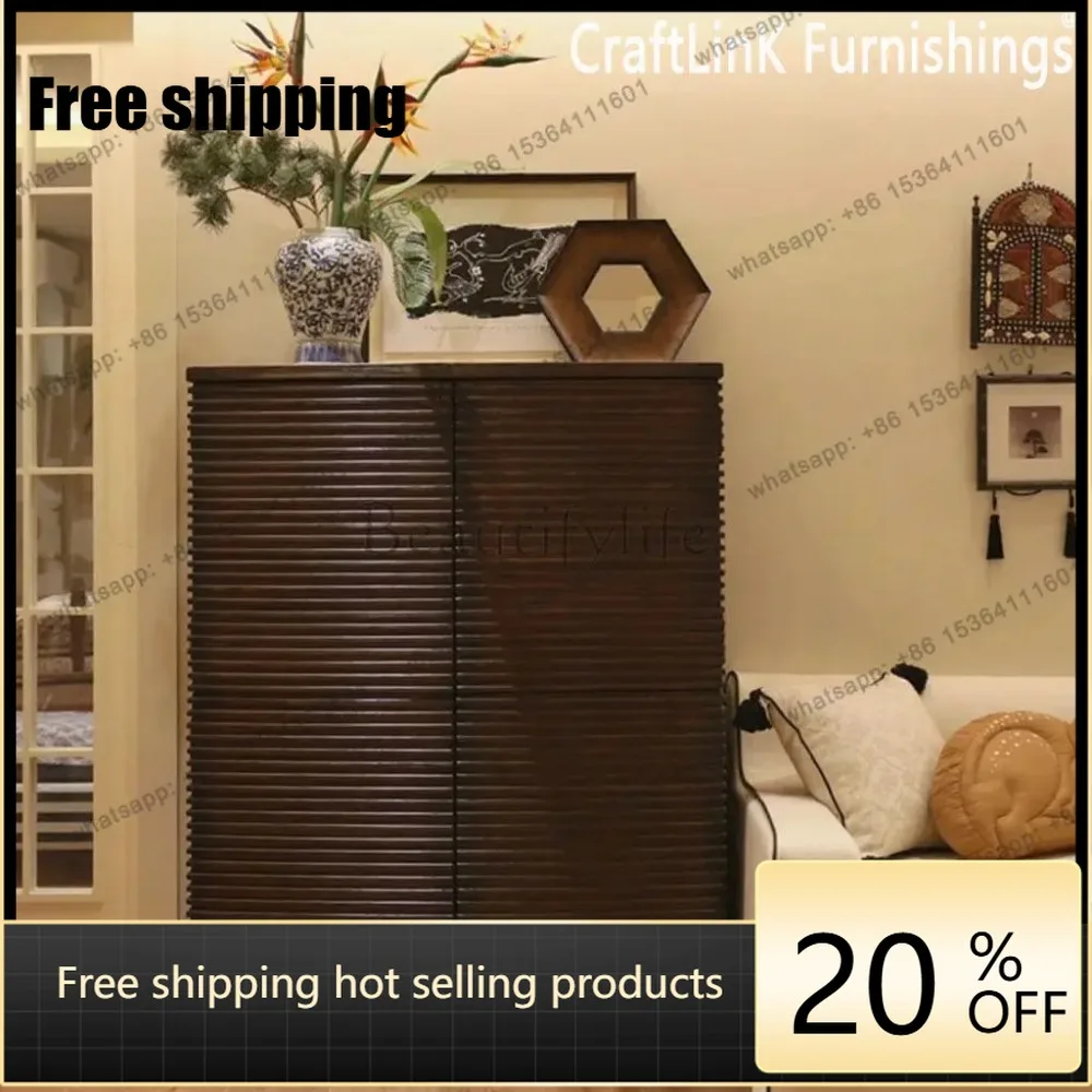 hot New Chinese style wind solid wood chest of drawers multi-functional storage cabinetFactory Direct