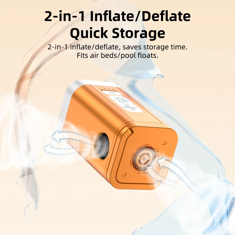 VYVYLABS AIR Inflatable Pump 1200mAh Ultra-Fast Mini Electric Air Pump Inflates For Deflates Air Mattresses Vacuum Storage Bags