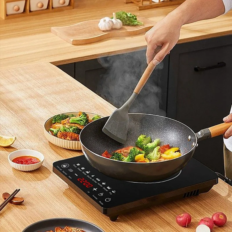 Portable Induction Cooktop 8Temp Touch Burner Cooker Countertop Burner Induction Hotplate Low Noise 2200W Sensor