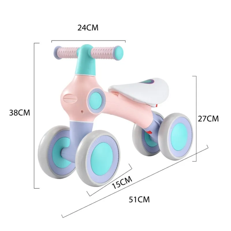 LazyChild Four-wheel Silent And Comfortable Children's Balance Car 1-3 Years Old Baby Toddler Child Safety Scooter Dropshipping