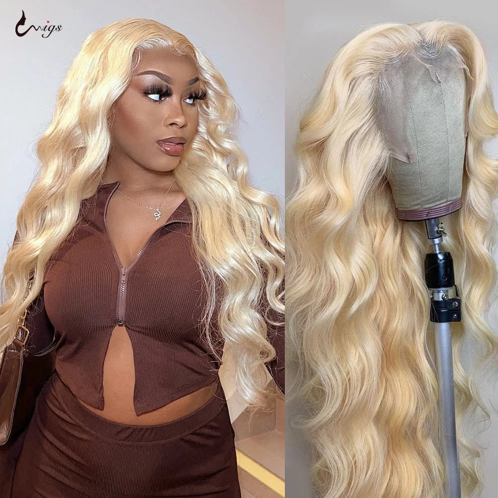 

Uwigs 30 40 Inch 613 Blonde Body Wave Lace Front Wigs 13x4 13x6 Transparent Brazilian Remy Long Human Hair Wigs For Women