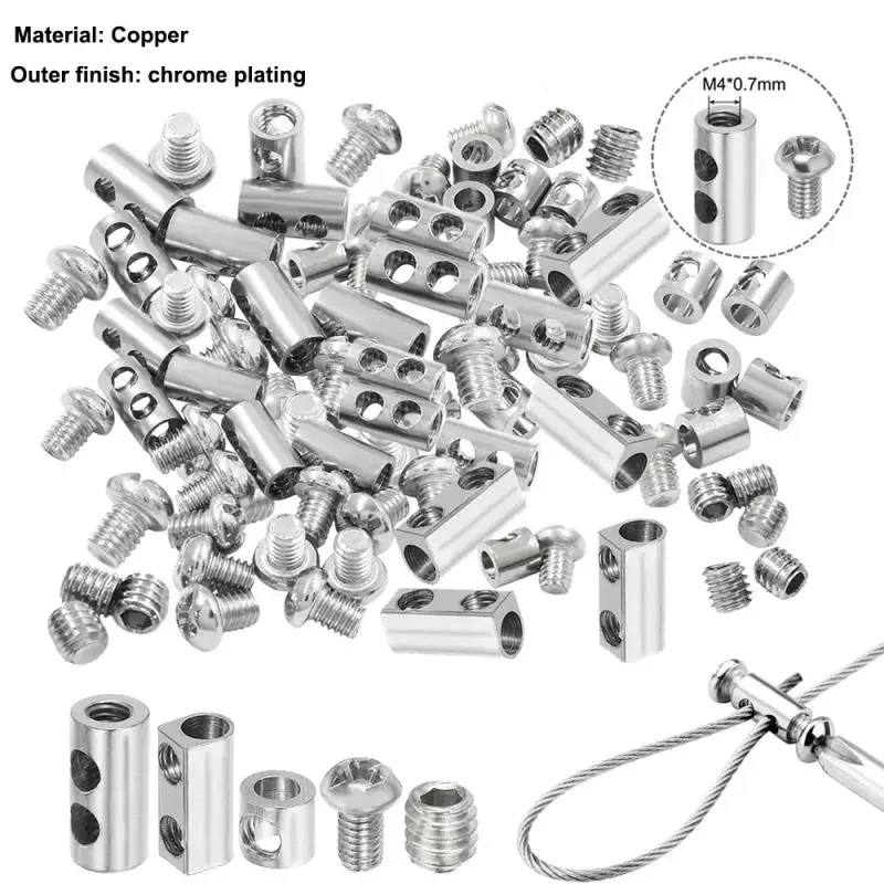 5meters Stainles Steel Wire Rope Buckles Adjustable Telescopic Single/Double Hole Thread Locker Tightens DIY Hanging Accessories