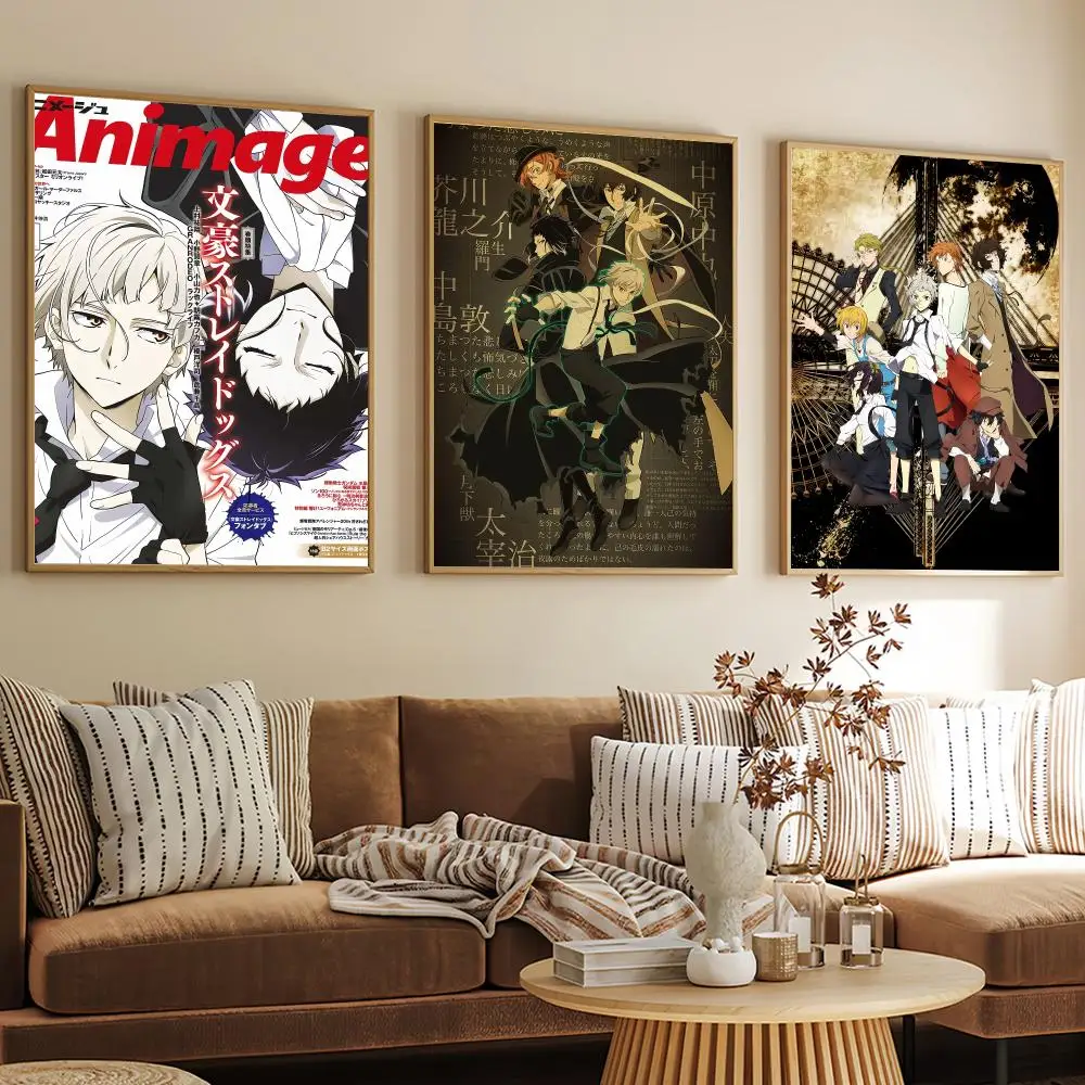 Anime Bungo Stray Dogs Dazai Osamu Poster Decorative Wall Art Mural Stickers Home Decor Gift for Living Room & Hallway