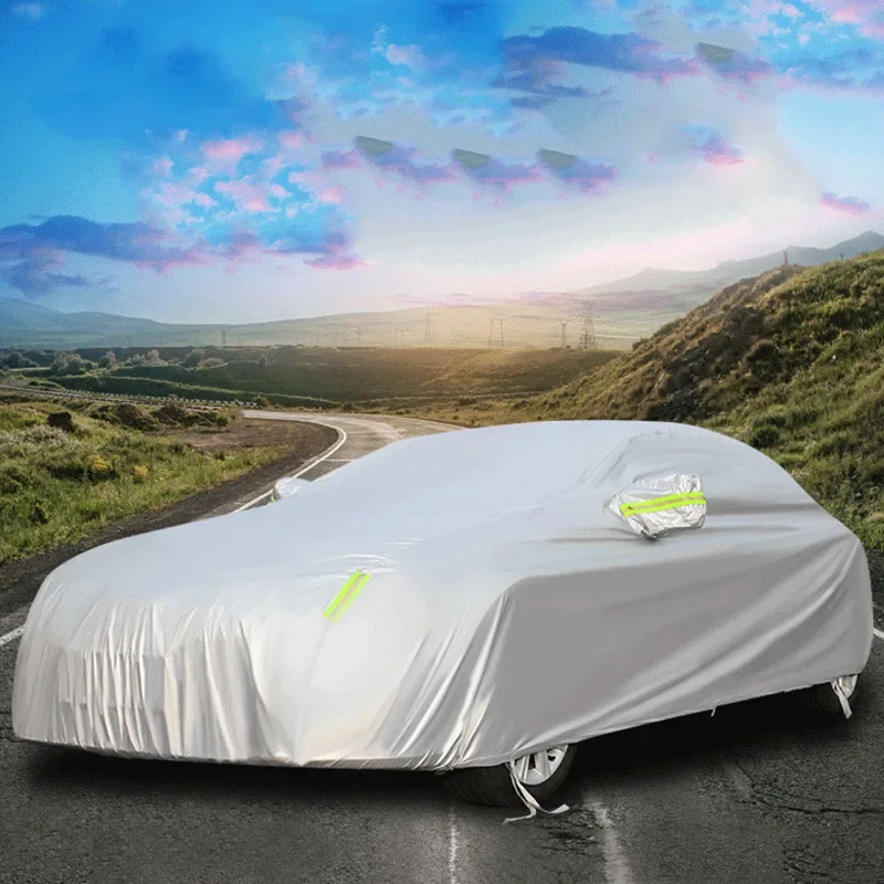 

Универсальный чехол для автомобиля, утолщенный, для защиты от солнца на открытом воздухе, теплоизоляционный, с защитой от УФ-излучения, пылезащитный, для седанов, на все времена года