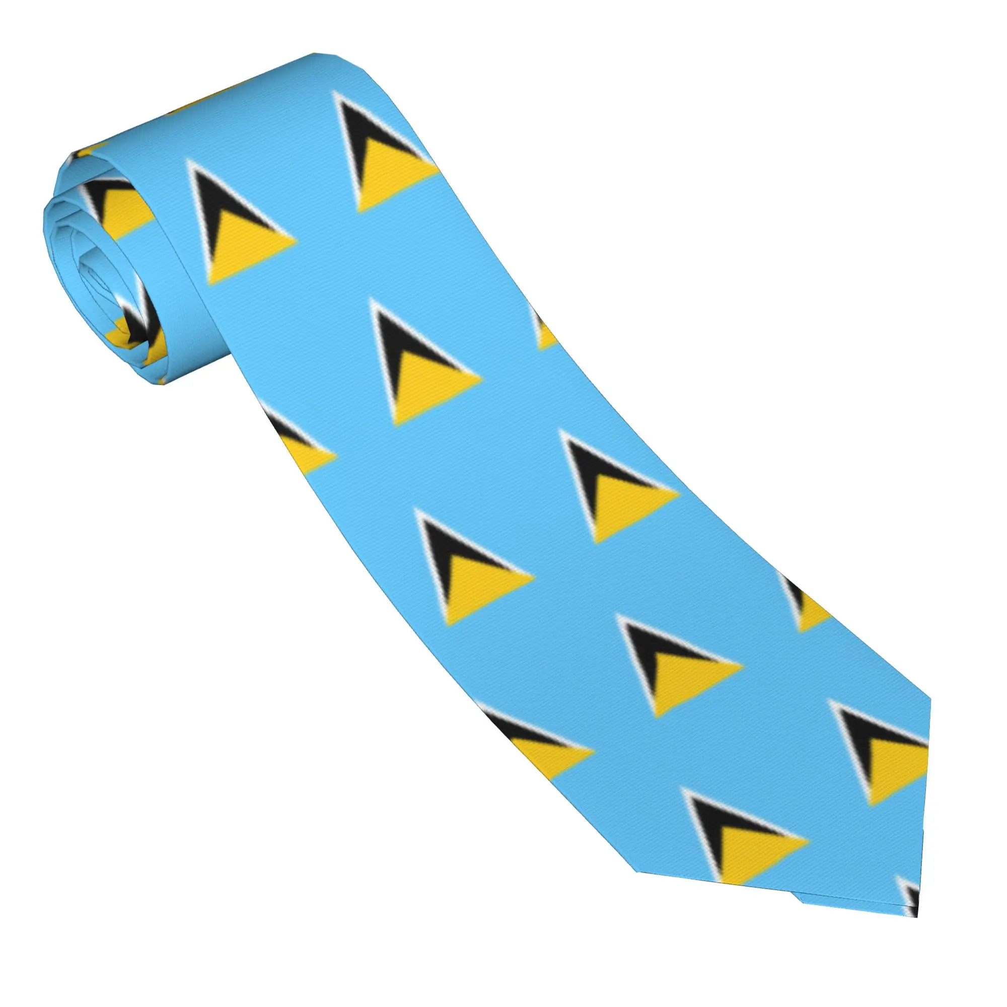 Saint Lucia National Flag Neckties Men Skinny Polyester 8 cm Narrow  Neck Tie for Mens Accessories Gravatas Wedding  Party