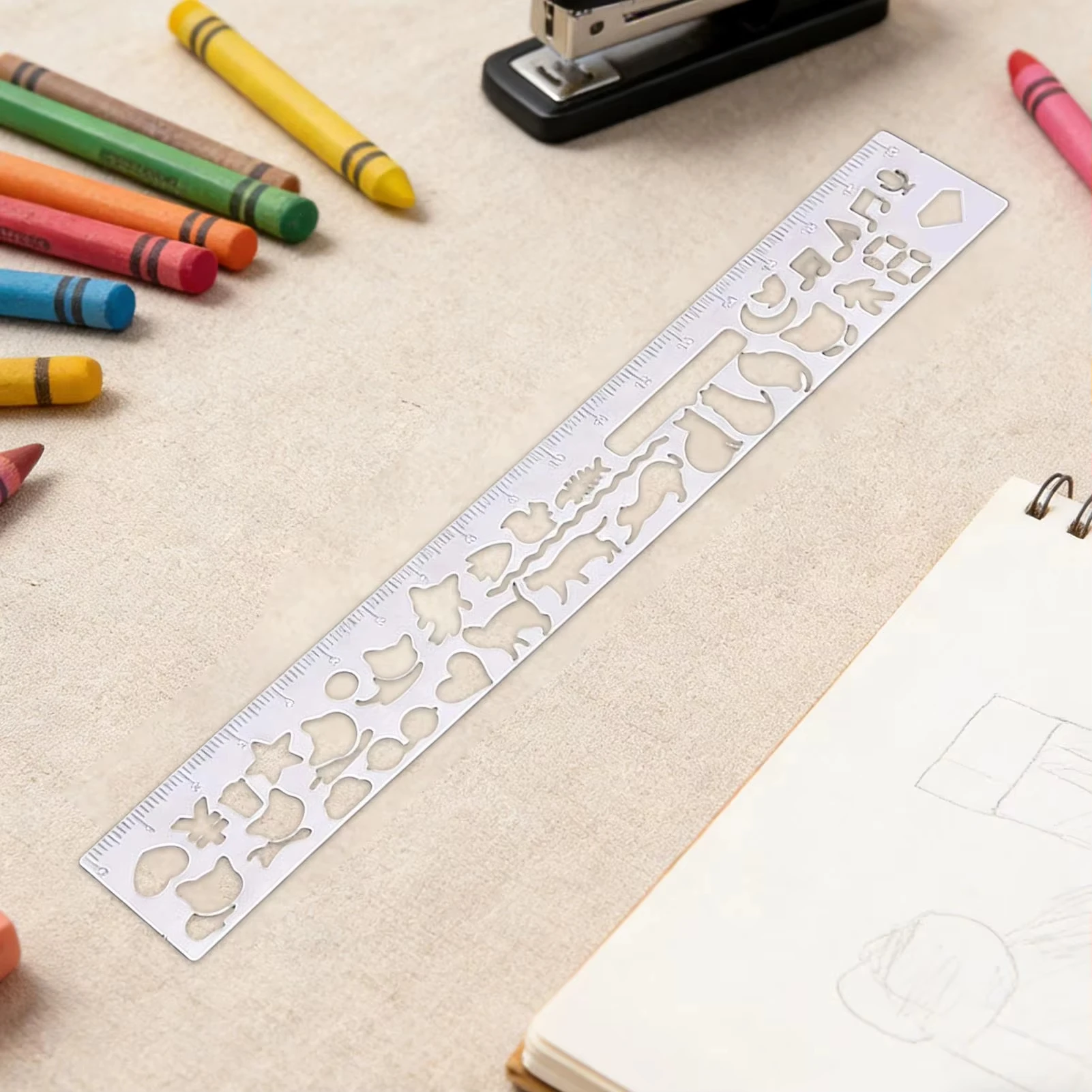 Cat Lover Metal Ruler, 20+ Cat Bookmark, Double Sided, Creative Stationery for Diary Planner Notes, Student Teacher Gift