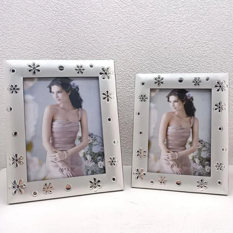 Fashion 6/7/8inches silver Desktop decorative Metal  photo farmes, marco de fotos portaretratos for house decoration