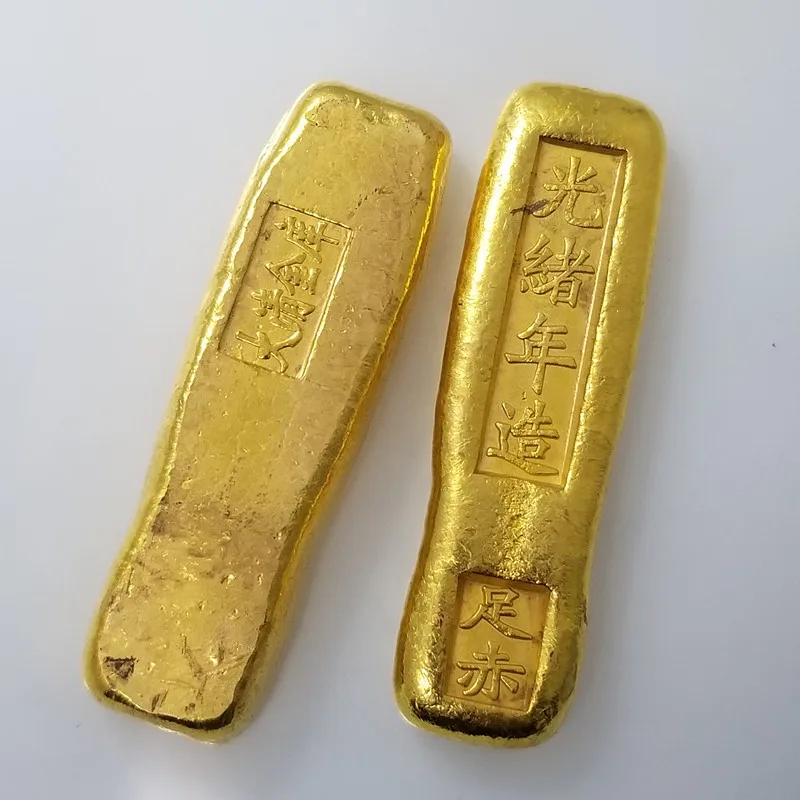 

Antique Crafts Gold Ingot Gold Bar Gold Silk Brass Material Non-GoldJ74-J75