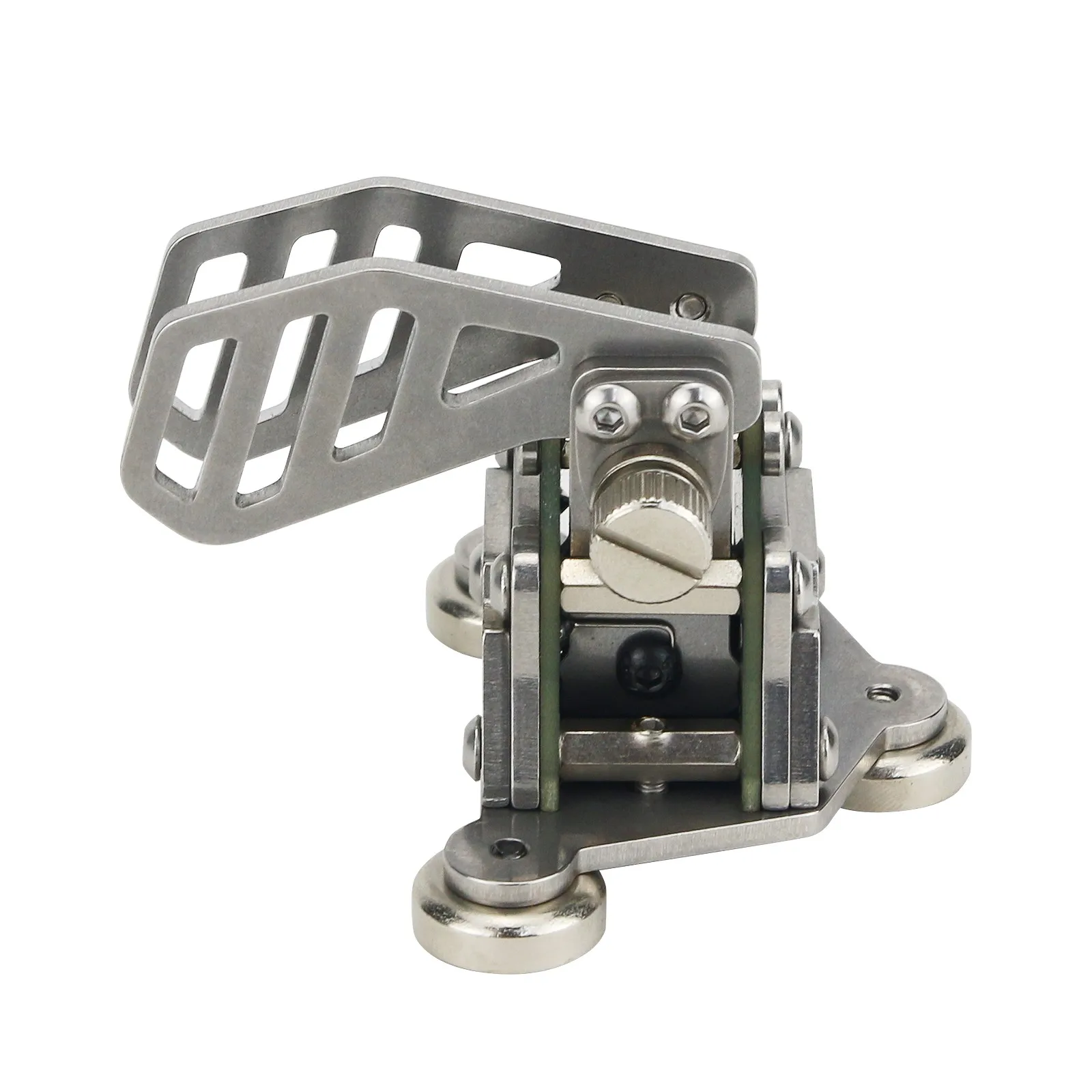 HamGeek HG-K6 2nd Generation Dual-Paddle Morse Key Stainless Steel Automatic CW Key with Magnetic Base