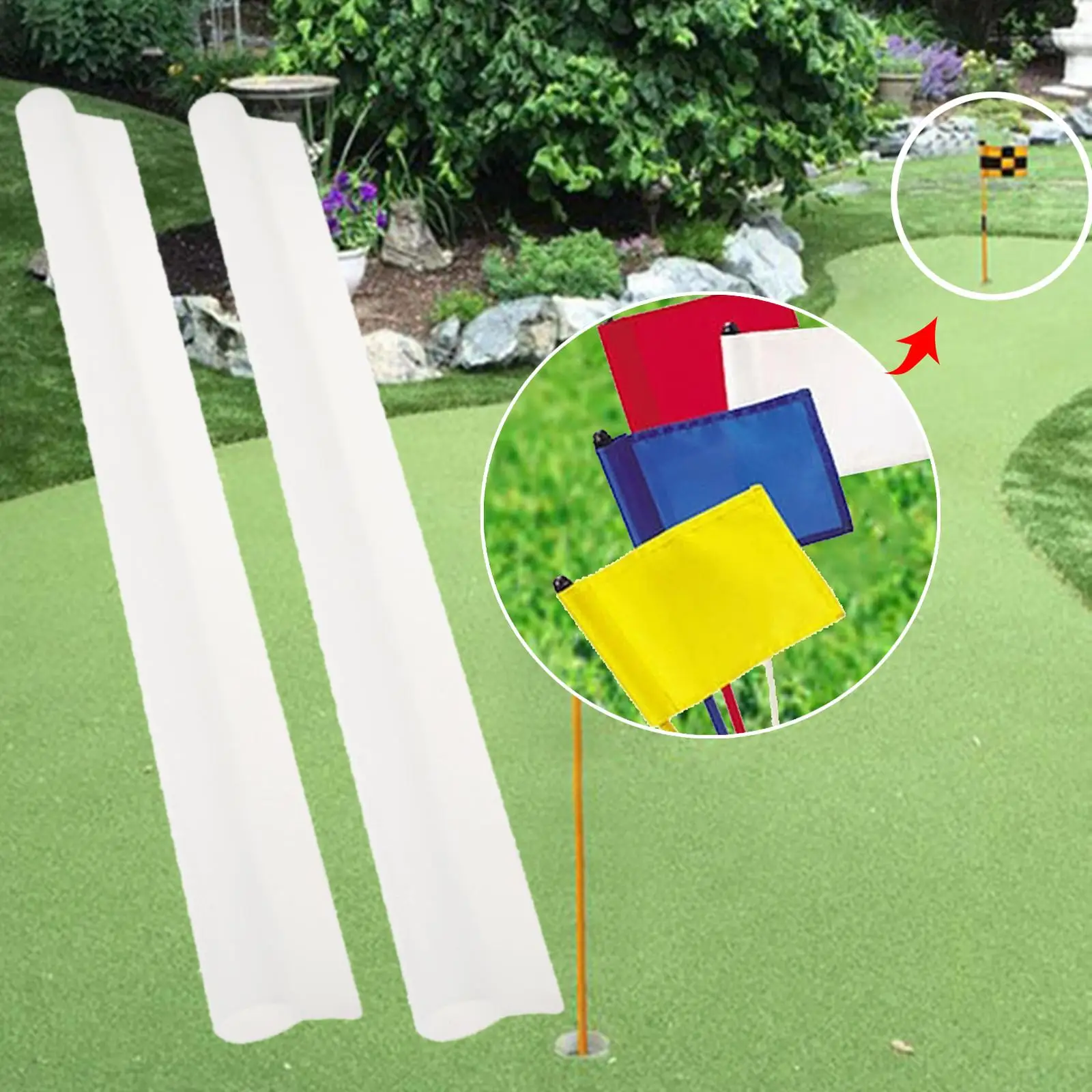 Golf Putting Green Flag Support Holder Tubes Durable Plastic Pipe for DIY Flag Mount Install Accessories for Course Practice