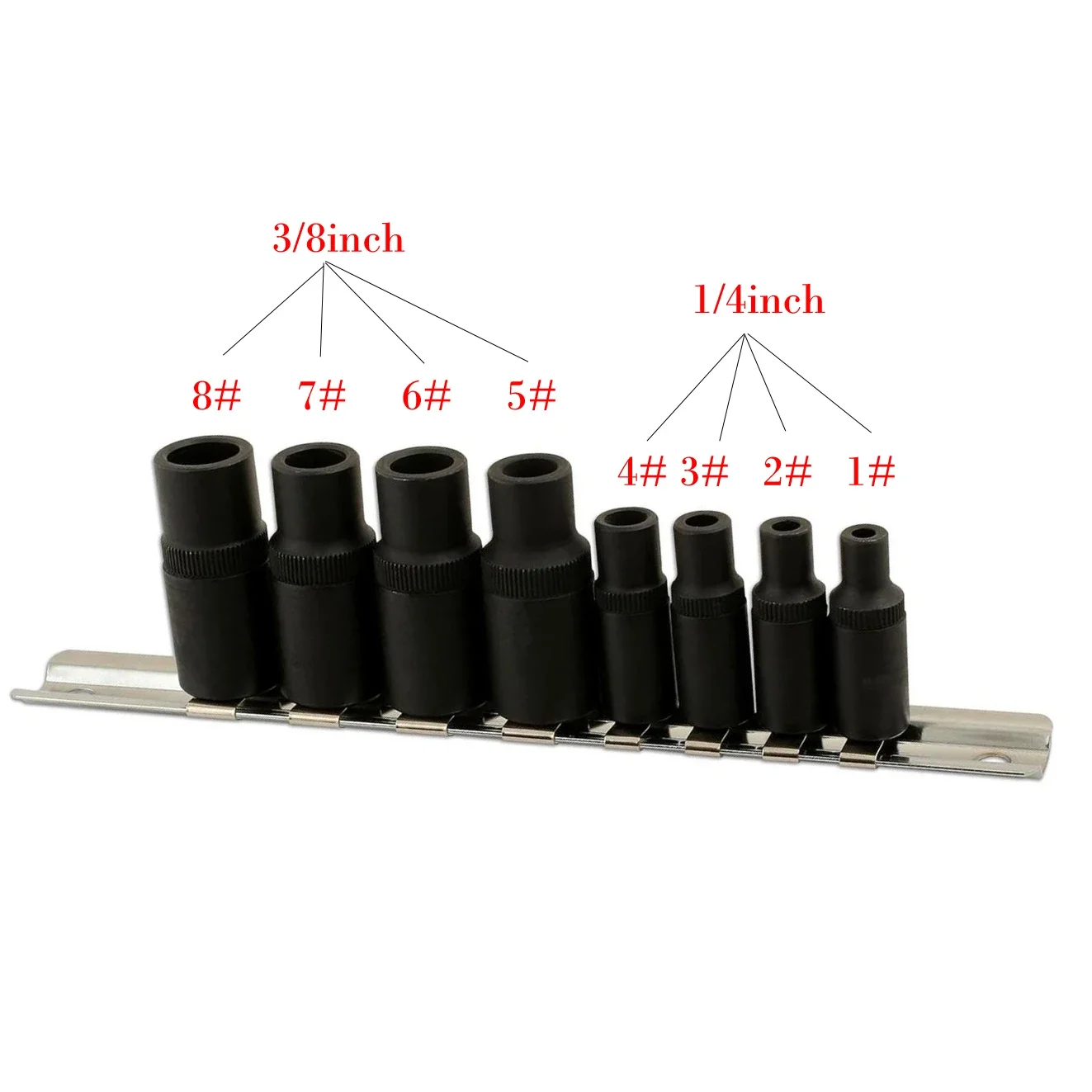 Magnetic Sockets Tap Socket Set Socket Sizes 1.5-12mm Chrome Vanadium Material For 1 4 And 3 8 Drive Milling Cutter 32mm 40mm