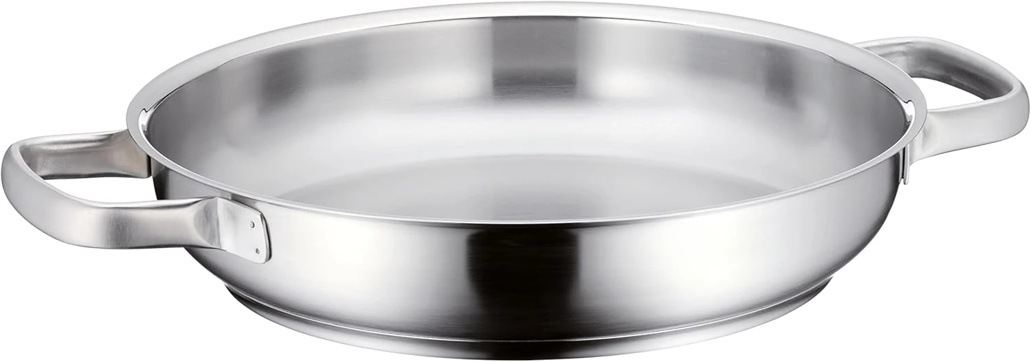 Serving Pan Uncoated Ø 28 cm Gourmet Plus Made in Germany Pouring Rim Stainless Steel Handle Cromargan® Stainless Steel Suit