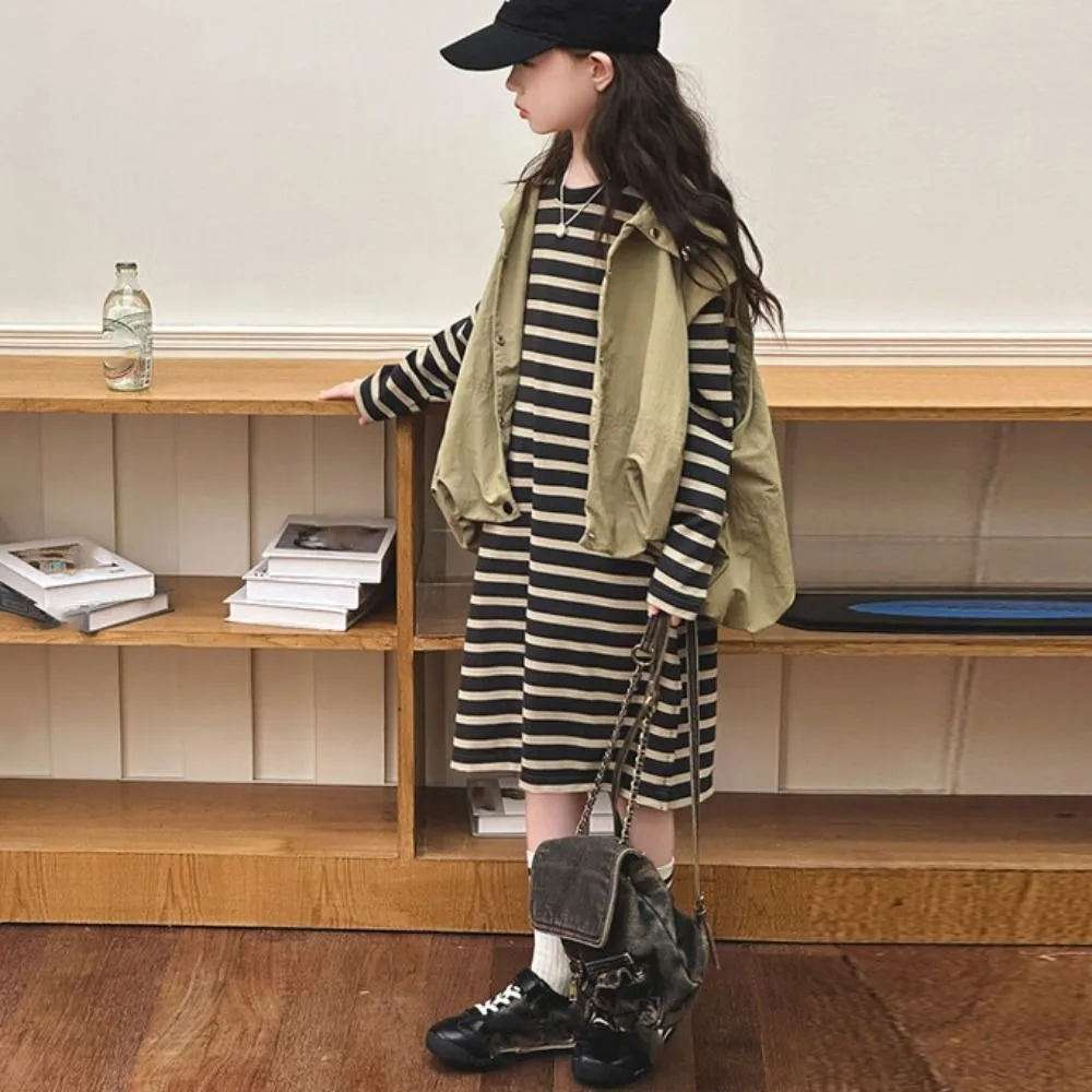 

Fashion Y2K Children's Wear Suit Slim Fit Sweet Waistcoat Dress Suit Teens Autumn Summer Girls Clothes Set Party