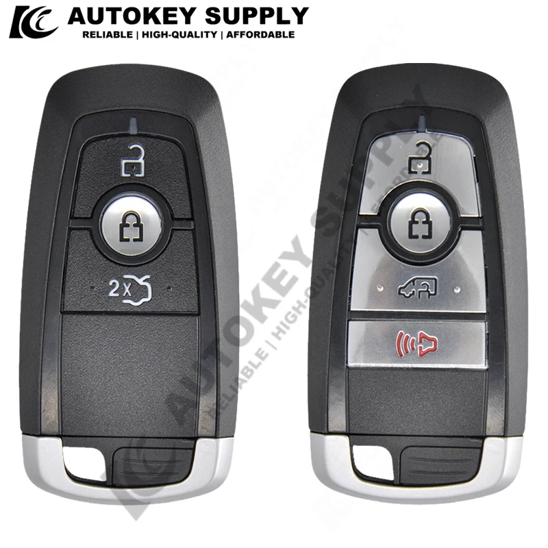 AutokeySupplySmart Key Shell Remote Control Car Key Case Fob AKFDS131 For Ford Edge Fusion Expedition Explorer Mustang 2017 2018