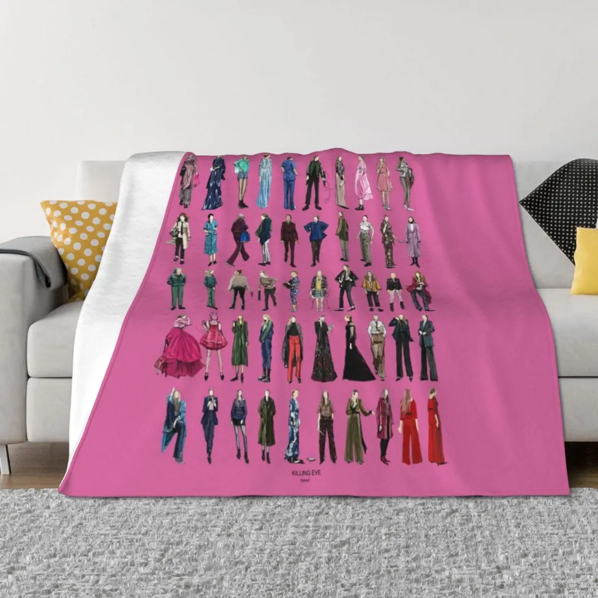 

Killing eve villanelle fashion looks Pink version Throw Blanket warm winter Decorative Sofas Soft Plaid Camping Blankets
