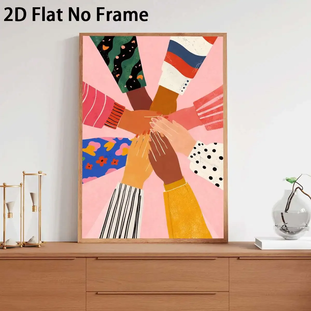 Multiple sizes 1pc frameless Canvas Painting,Modern Abstract Unity and Diversity Art Posters - Frameless Bold Graphic Canvas Wal