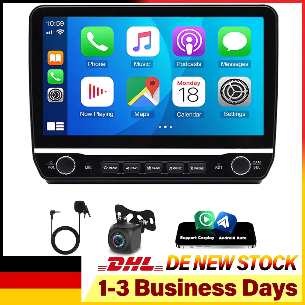 10 Zoll LHD DSP Touch Stereo Auto-Videoplayer Android 15 4GB+64GB Doppel-DIN Autoradio für Fiat Ducato Peugeot Boxer Citroen Jumper 2006-2023 mit kabellosem Carplay & Android Auto, GPS-Navigation, FM