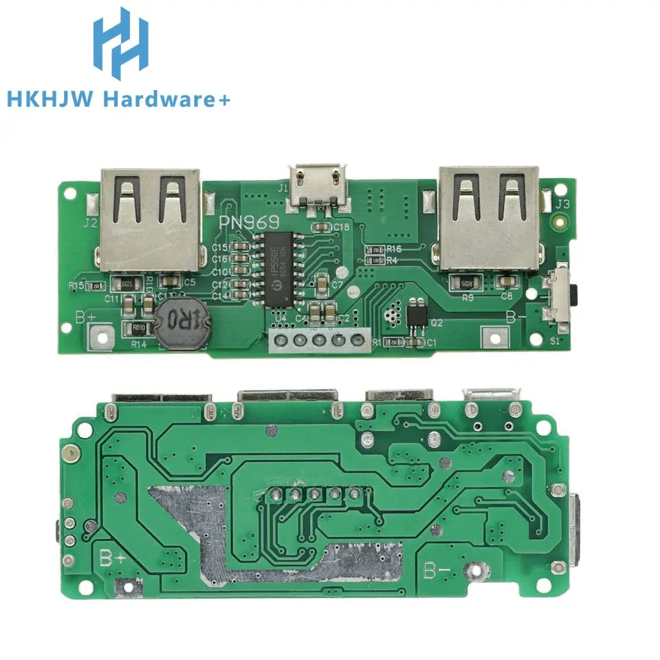 Lithium Battery Charger Board LED Dual USB 5V 2.4A Micro or Type-C USB Mobile Power Bank 18650 Charging Module