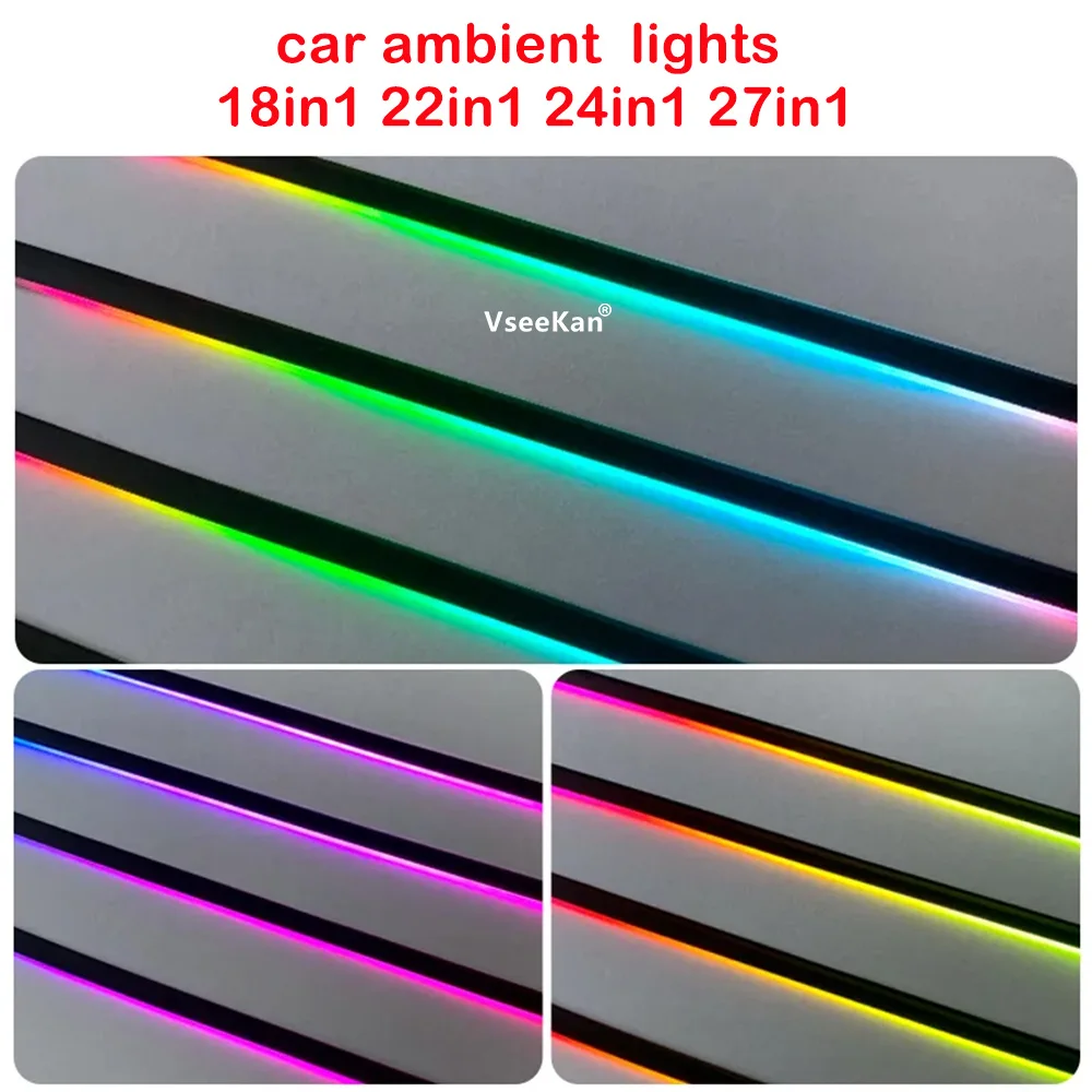 Car Ambient Light 18in1 21in1 22in1 24in1 27in1 Universal Car Audio Hood D Small Car Tweeter LED Ambient Light