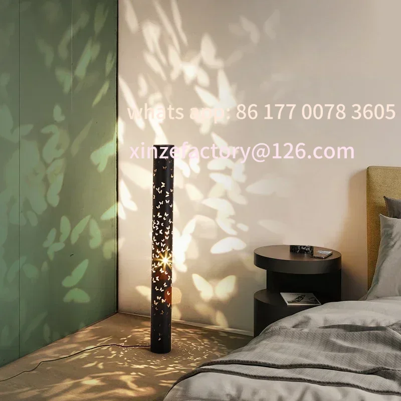 Customizable Modern Projection Floor Lamp Living Room Bedroom Art Standing Lamp LED Dimmable Butterfly Table Lamps Room