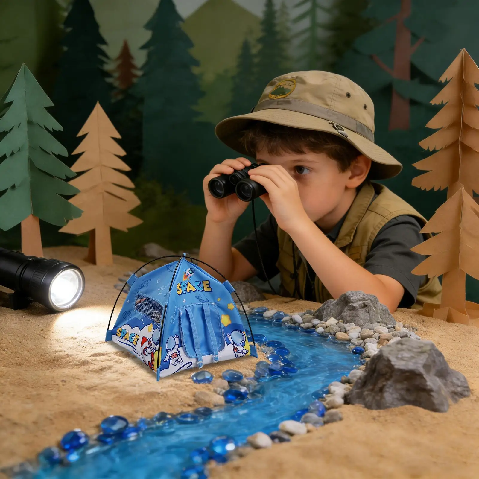 Casa de boneca barraca de acampamento modelo realista fingir jogar móveis brinquedos boneca acessórios para crianças meninas hobby playroom berçário