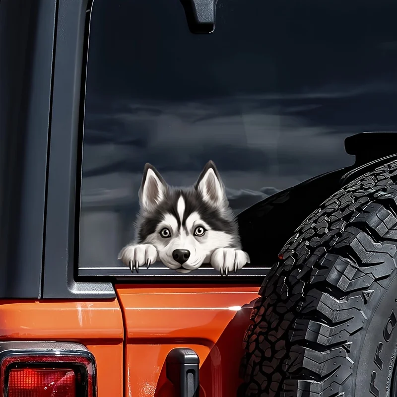DK117 #   Siberian Husky Dog Naklejki na zderzak samochodowy do samochodu ciężarowego Van Modne naklejki Materiał winylowy Kreatywne naklejki
