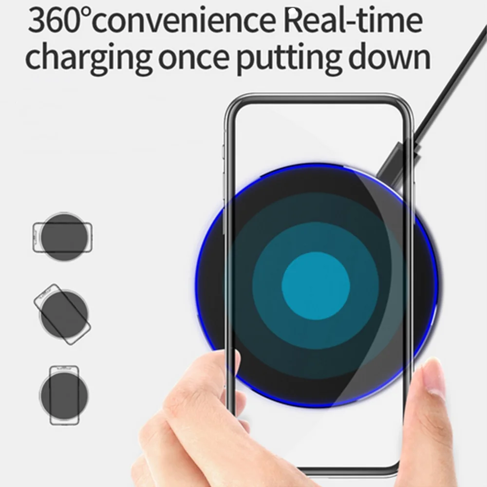초박형 무선 충전기 도크 스테이션, 5W 무선 충전기 패드, 파워 뱅크, 삼성 갤럭시 S6 S7 S8 S9 아이폰 XS X 8 플러스용