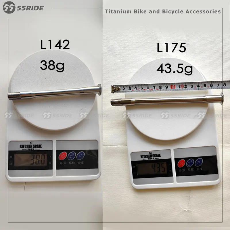 55Ride Titanium Thru Axle with Washe and Nut for Gravel Road Bicycle Cycling Components, 148x12mm, 100*12mm Bike Rear Fork Parts