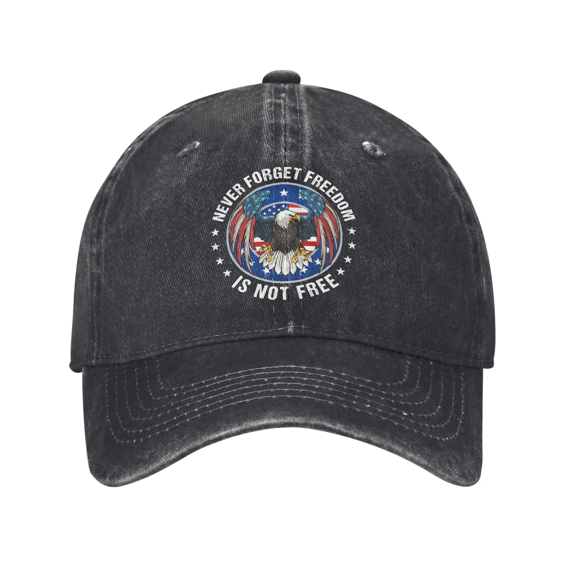 May We Never Forget Freedom Isn't Free Print Caps for Men Women Cotton  Trucker Hat Daily Wear Baseball Cap Adjustable