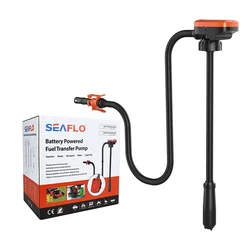 SEAFLO Portable Fuel Transfer Pump Diesel Dispenser Tank 53L 14 Gallon Flow for Boat Marine Heavy Duty Kit A-battery/Lithium