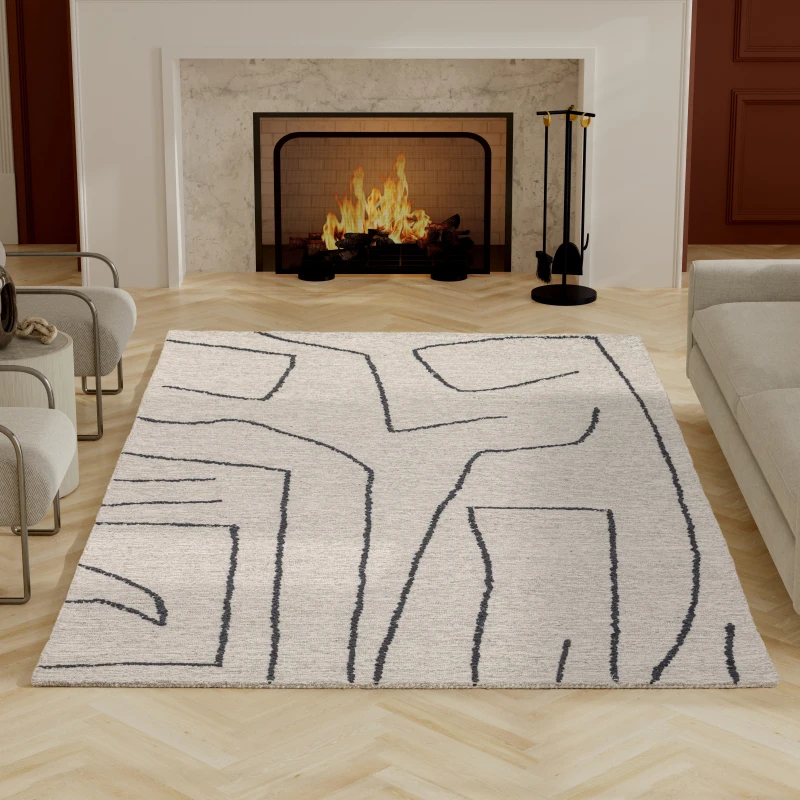 

Abbey Valetta Natural, Brown, and Black Wool Handwoven Area Rug