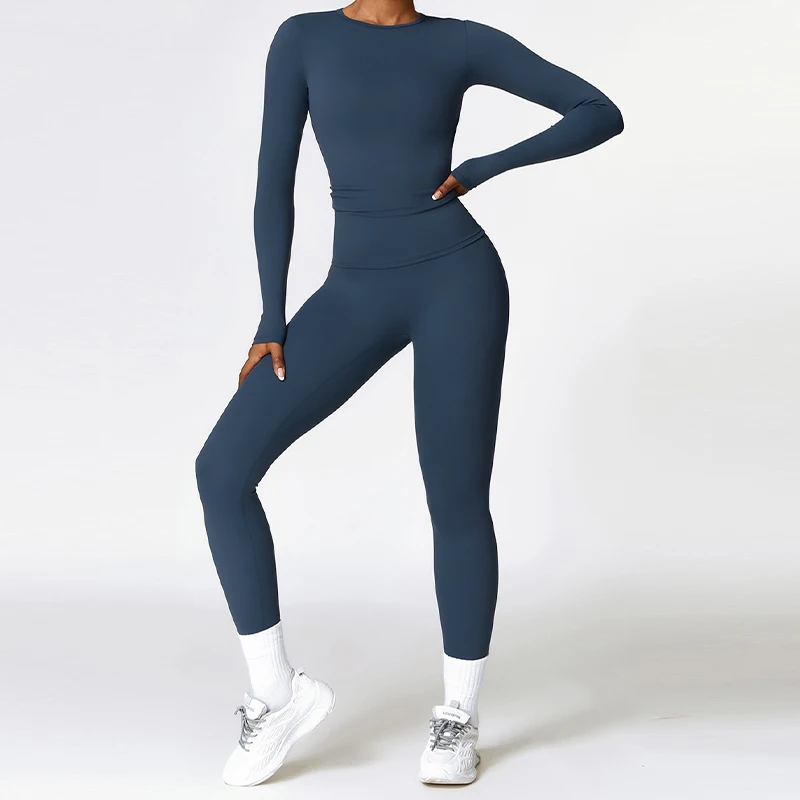 2Pieces Long Sleeves Sports Shirt Suit Women Gym Set Female Yoga Bra Running Tracksuit Workout Yoga Suit High Waist Shorts Wmen