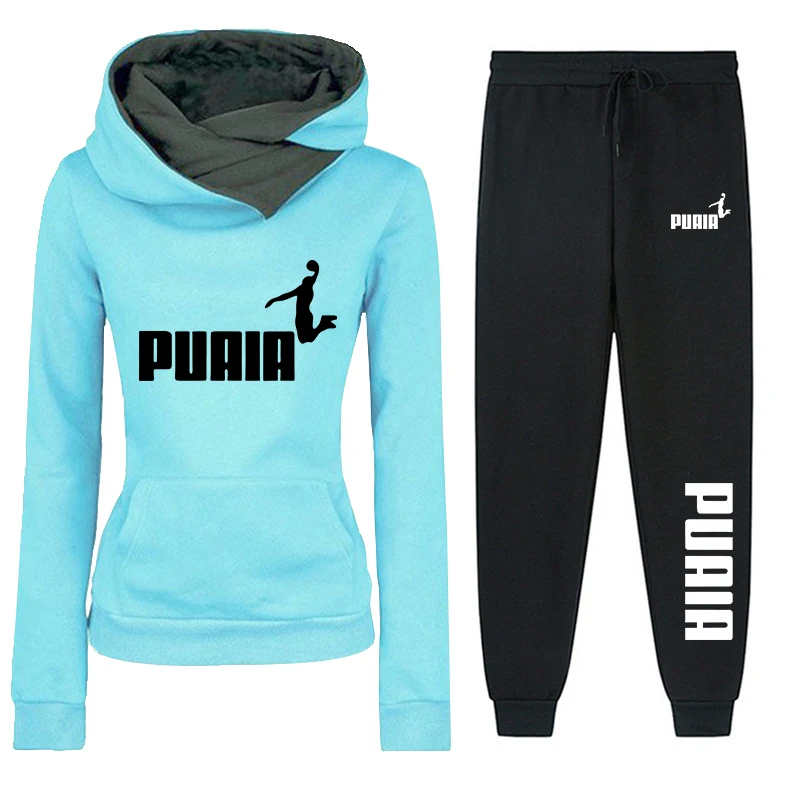 Lässiger Damen-Hoodie Trainingsanzug Bedruckte Sweatshirts Outdoor-Sportbekleidung Herbst Winter Mode Streetwear Einzeloberteil und Hose – Detail 3
