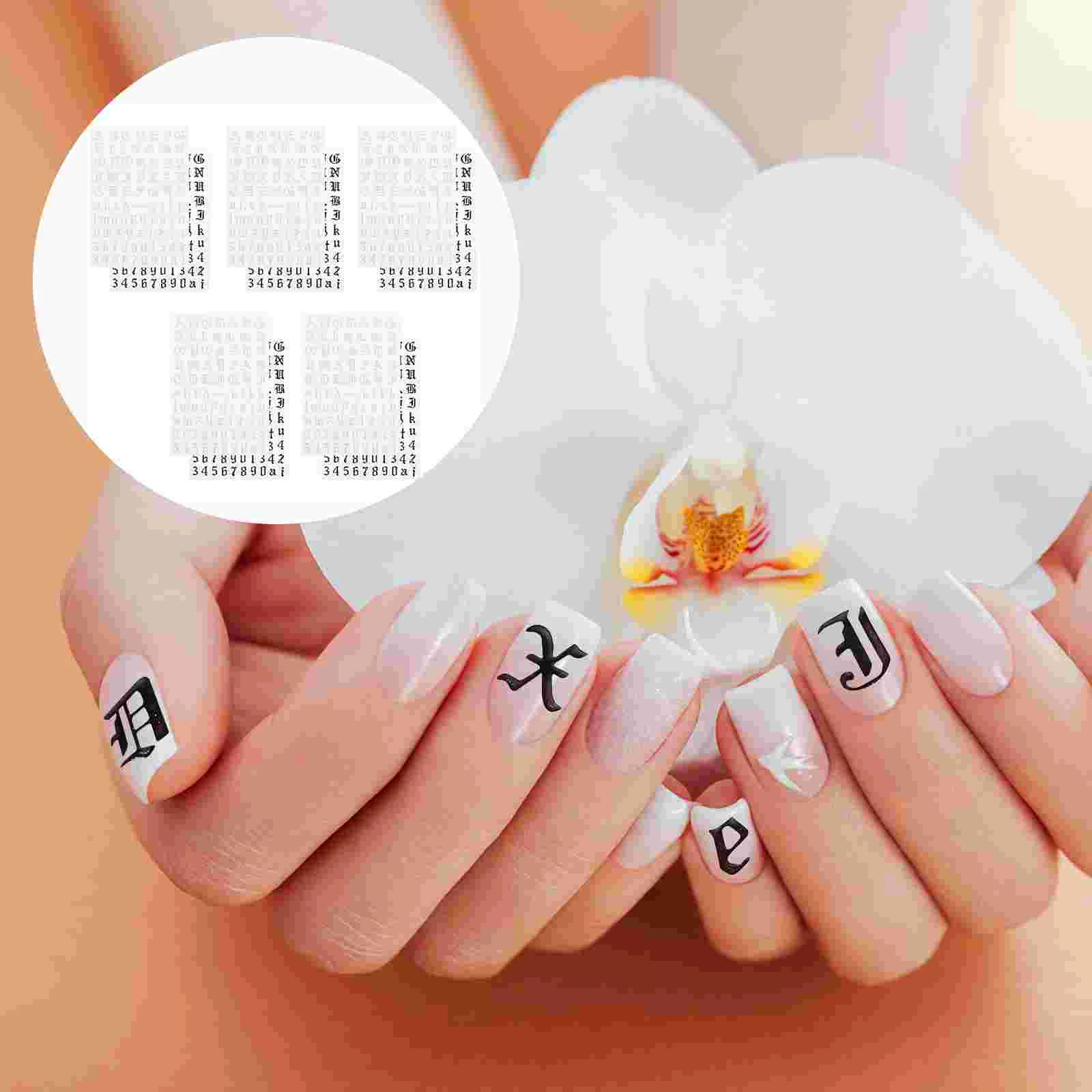 5 Sets Nail Stickers Cell Phone Case Decoration Female Stylish Decals Pvc Decorations Glasses