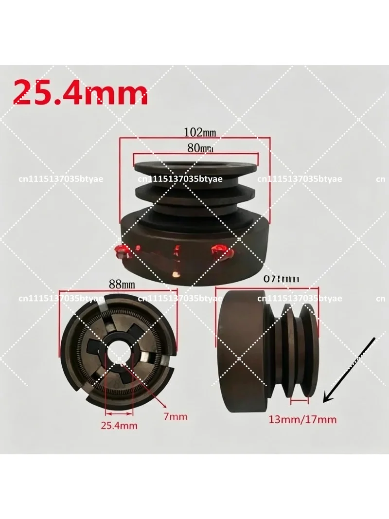 Double Groove Belt Clutch fits for GX390/GX420/188F/190F Engine with 25.4mm shaft output used for water pump/cutterFlat key