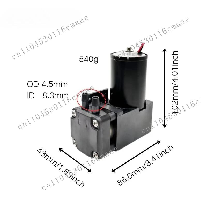 High Voltage -80Kpa Medical Vacuum Pump, 15L 25L 30L Small Oil-free Pump, Equipped with Brushless Motor, 12/24V DC OEM Support.
