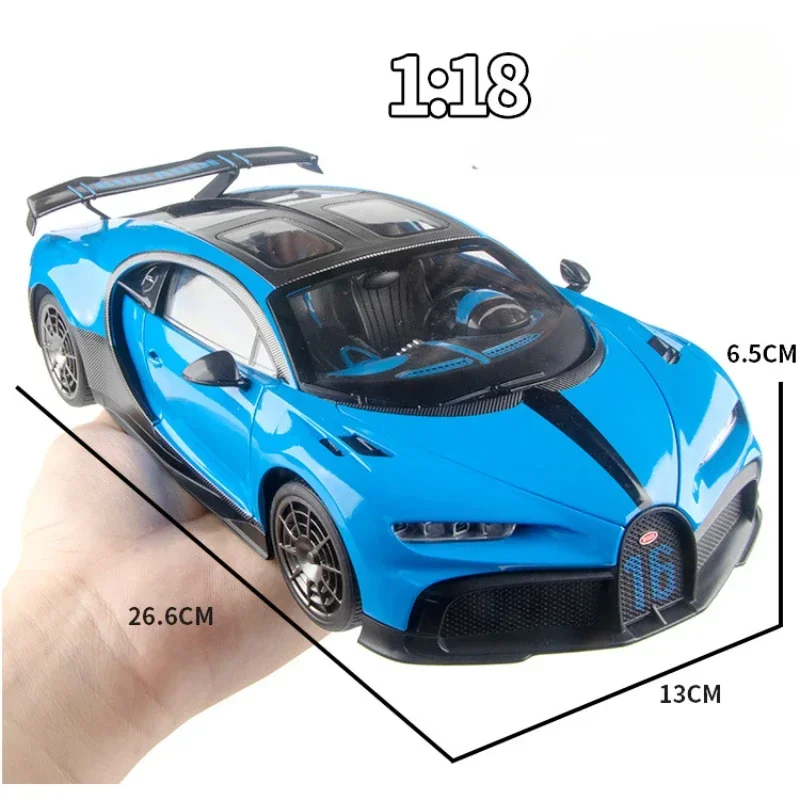 1:18 bugatti chiron supercar modelo colecionável alta simulação som e luz diecast veículo de brinquedo crianças menino brinquedo presente