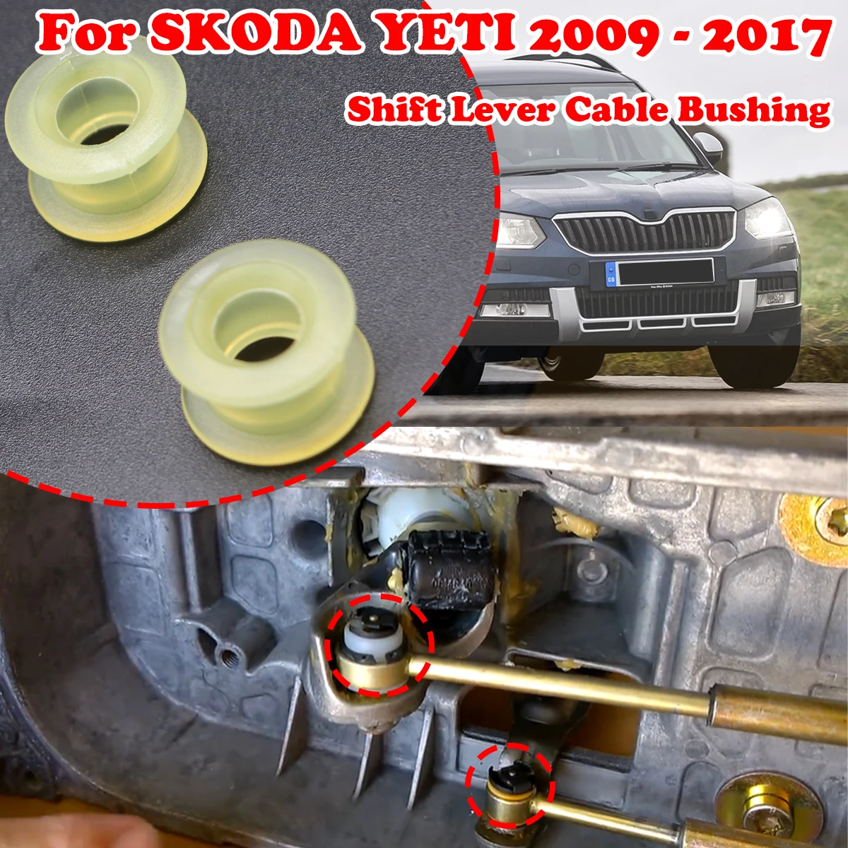 

For SKODA OCTAVIA Manual Transmission Gear shift Cable Bushing Shifter Selector Linkage End Rod Kit Car Replacement 2004-2013