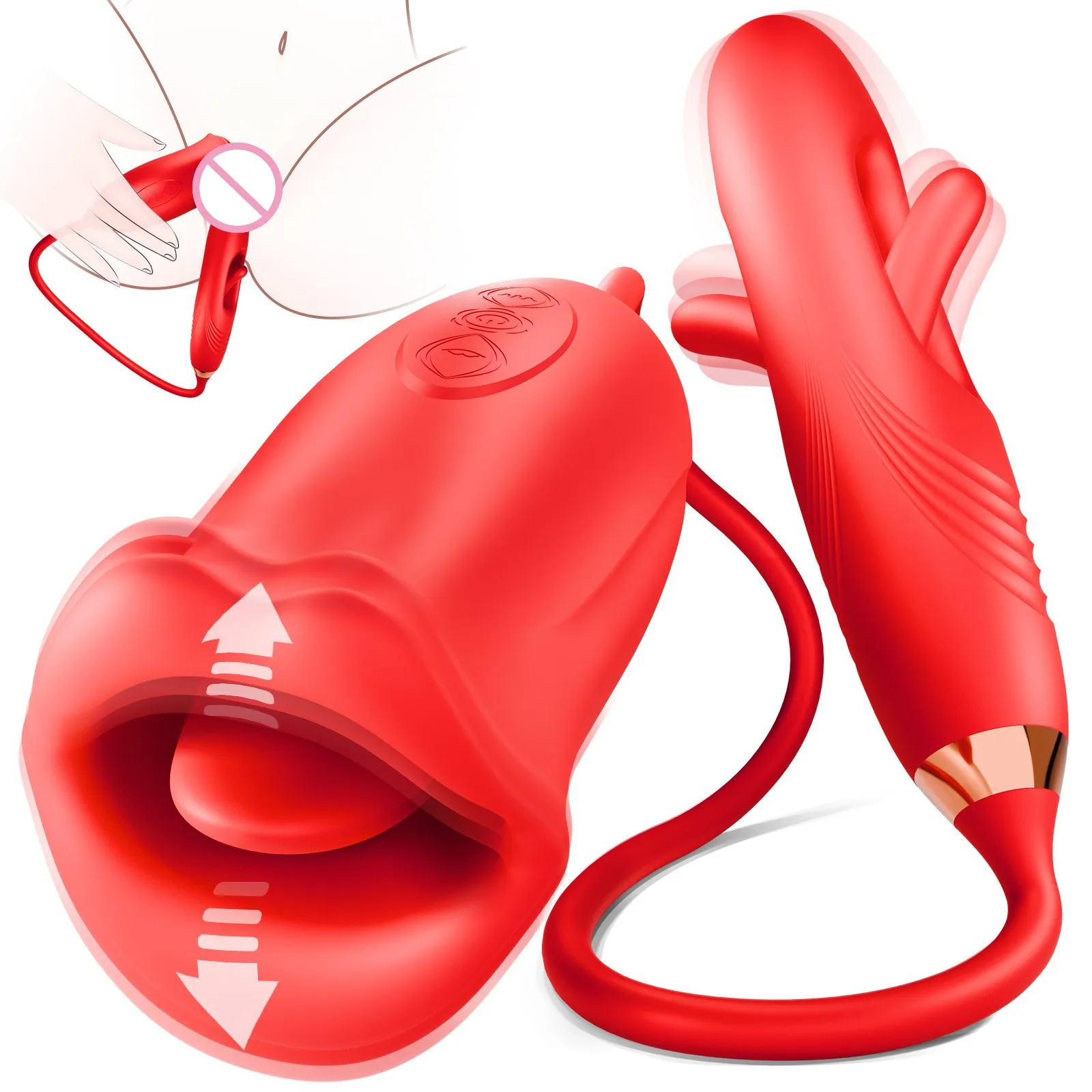 Tongue Licking Dildo Vibrator for Women Oral Nipple Clitoris Stimulator Vagina G-spot Massager Female Masturbator Adult Sex Toys