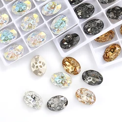 New Arrival Oval Glass Rhinestones Vintage Glue On Crystal Beads Pointeback Fancy Rhinestones Jewelry Making Accessories