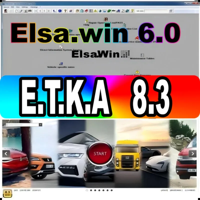 

2024 Newest Etka 8 .3 Etka 8.5 + elsawins 6.0 Auto Repair Software Group Vehicles Electronic Parts Catalog free install