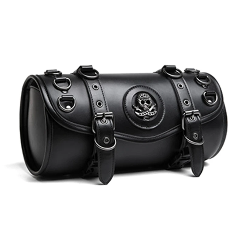 

Motorcycle Front Fork Tool Bag PU Leather Saddlebag Suitable for Bikers Storage Needs, Daily Commute, Handlebar Storage